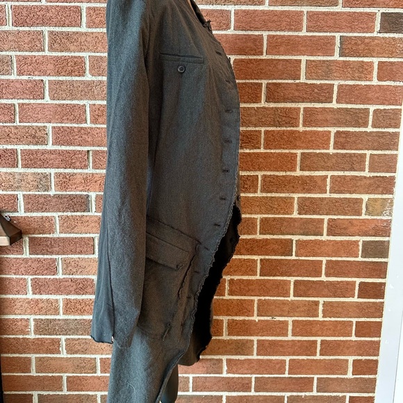 Rundholz Gray Long Military Jacket Button Front Epaulette Pockets, Size S - Picture 8 of 11